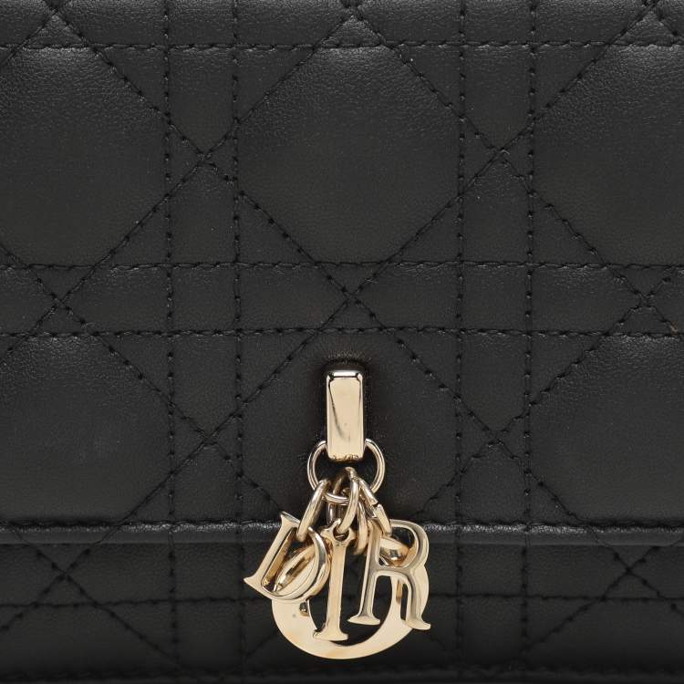 Pre Owned Dior Black Cannage Leather My Dior Pouch
