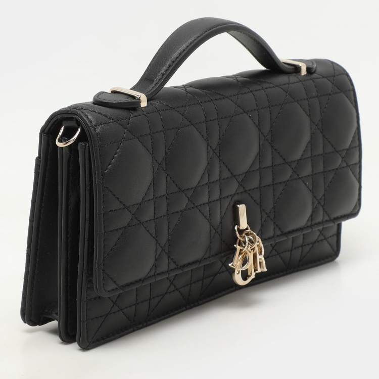 Pre Owned Dior Black Cannage Leather My Dior Pouch