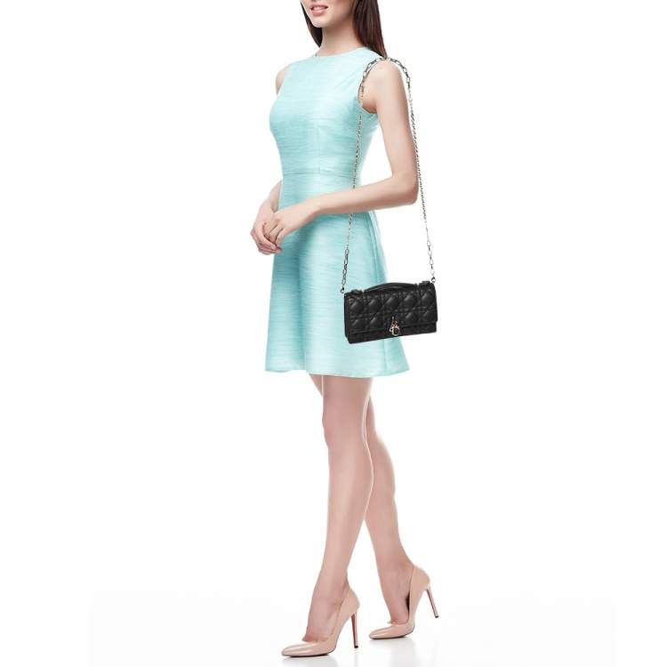 Pre Owned Dior Black Cannage Leather My Dior Pouch