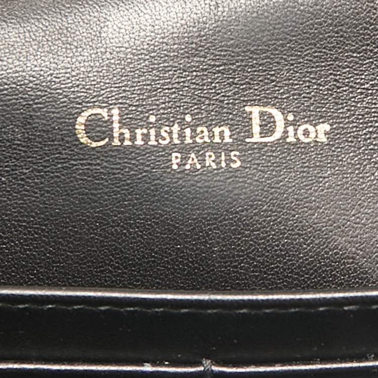 Pre Owned Dior Black Cannage Patent Leather My Dior Daily Chain Pouch