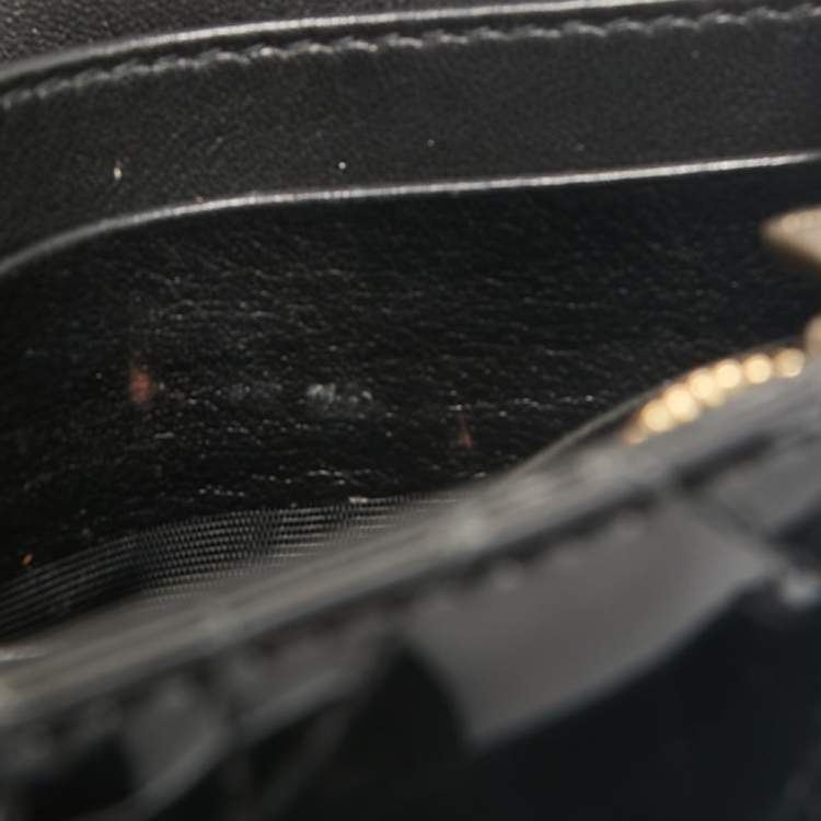 Pre Owned Dior Black Cannage Patent Leather My Dior Daily Chain Pouch