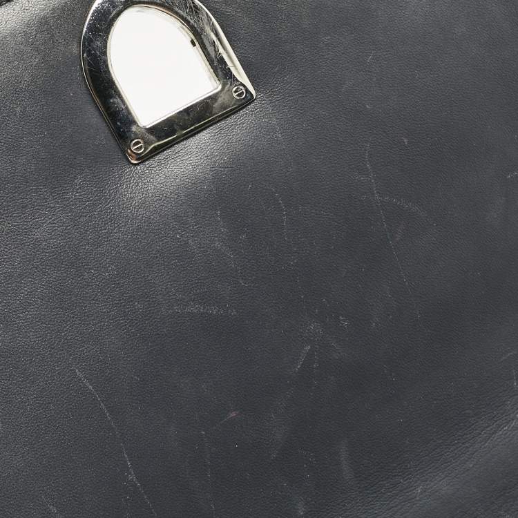 Pre Owned Dior Silver Microcannage Patent Leather Medium Diorama Shoulder Bag