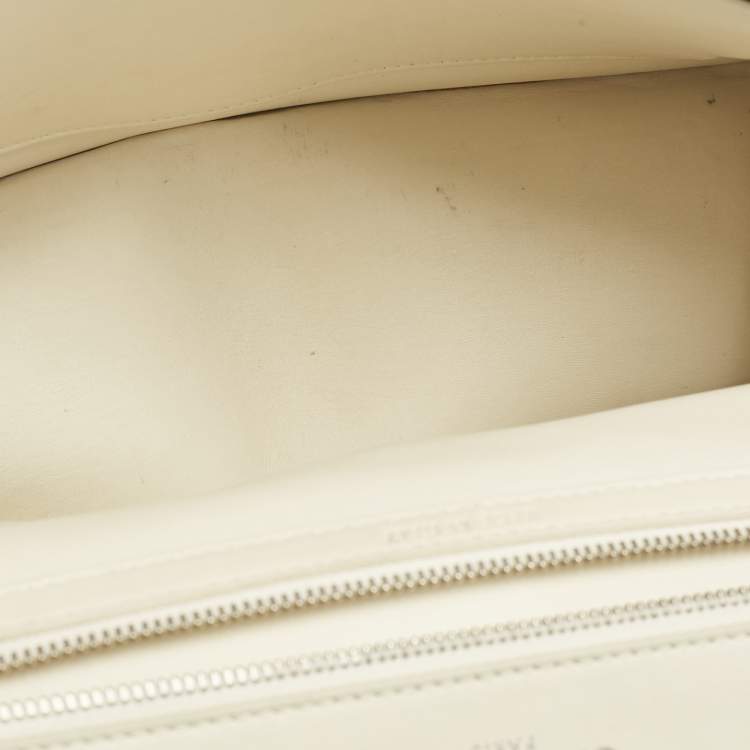 Pre Owned Dior Off White Cannage Stitched Leather Large Diorama Flap Shoulder Bag
