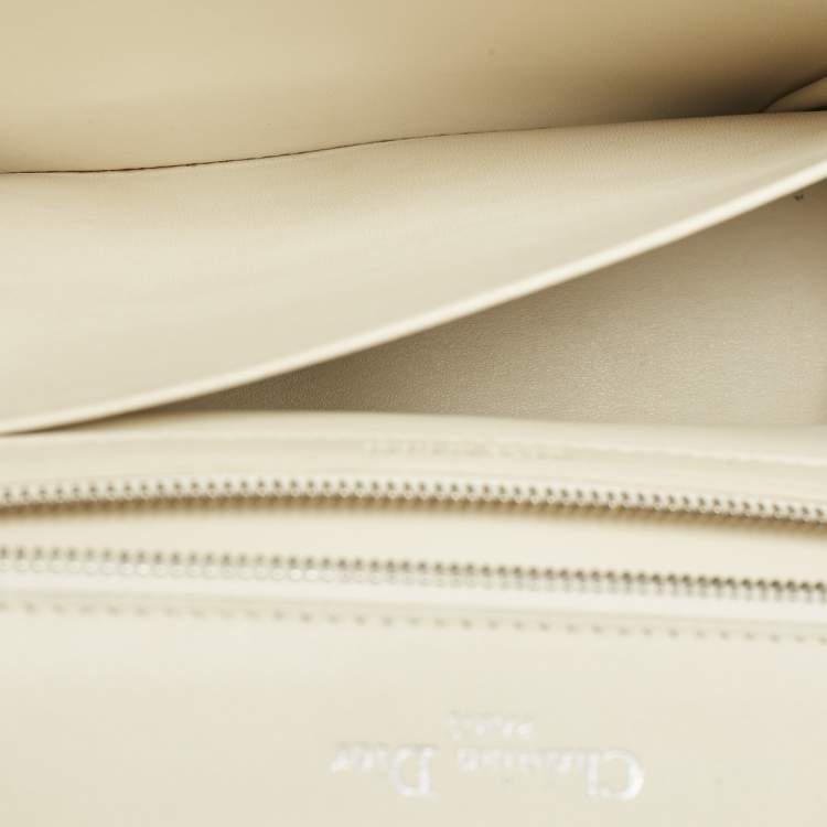 Pre Owned Dior Off White Cannage Stitched Leather Large Diorama Flap Shoulder Bag