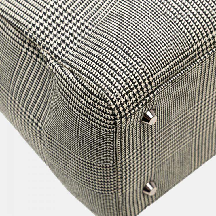 Pre Owned Dior Grey Medium Canvas Houndstooth Lady Dior