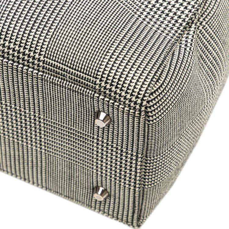 Pre Owned Dior Grey Medium Canvas Houndstooth Lady Dior