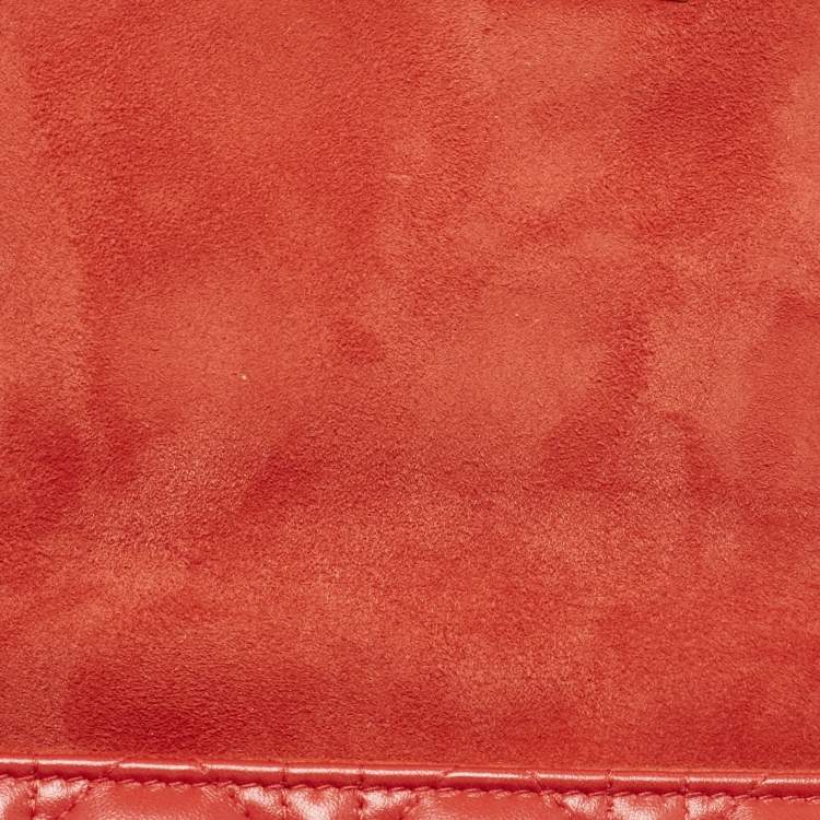 Pre Owned Dior Red Cannage Leather Medium DiorAddict Shoulder Bag