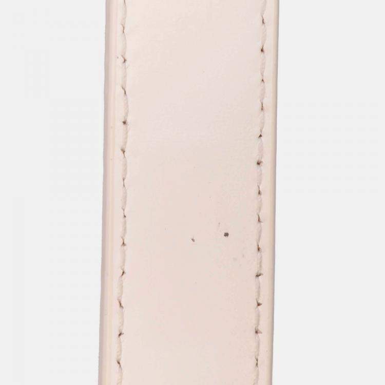 Pre Owned Dior White Mini Oblique Canvas Saddle Bag