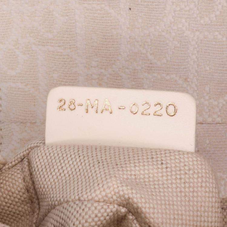 Pre Owned Dior White Mini Oblique Canvas Saddle Bag
