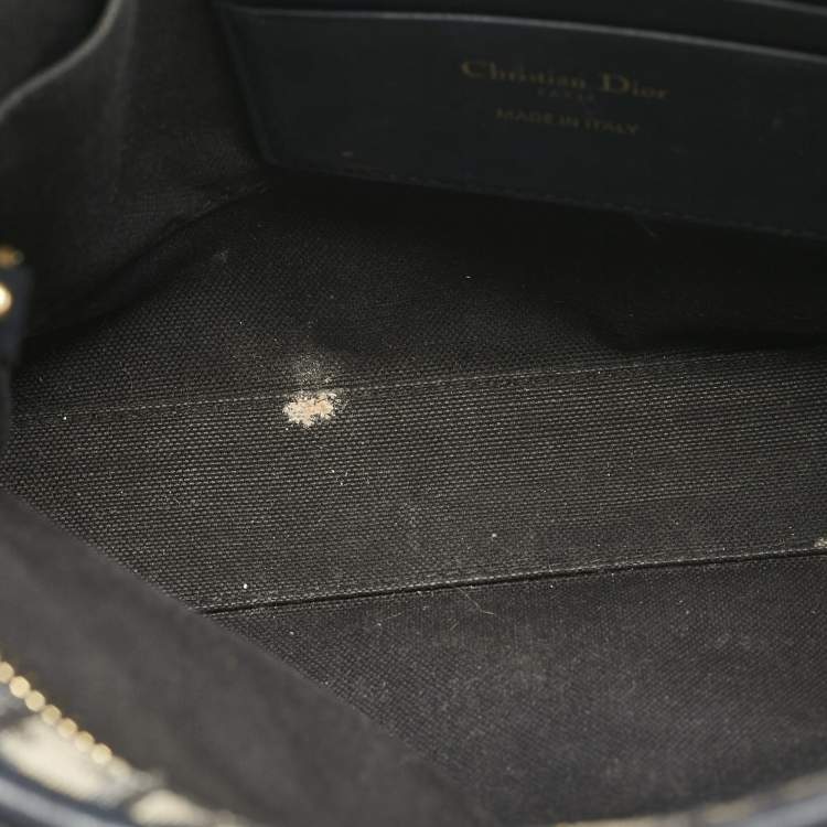 Pre Owned Dior Navy Blue Oblique Jacquard Canvas 30 Montaigne Dea Pouch