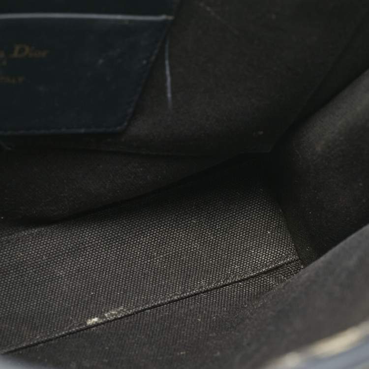 Pre Owned Dior Navy Blue Oblique Jacquard Canvas 30 Montaigne Dea Pouch