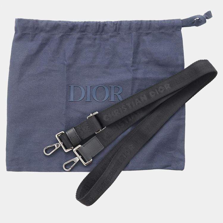 Pre Owned Dior Black Jacquard Calf Leather Mini Safari North South Tote Bag 