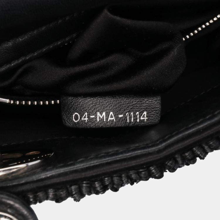 Pre Owned Dior Black Mini Satin Sequin Embellished Lady Dior