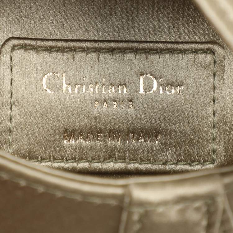 Pre Owned Dior Olive Satin Mini Saddle Bag