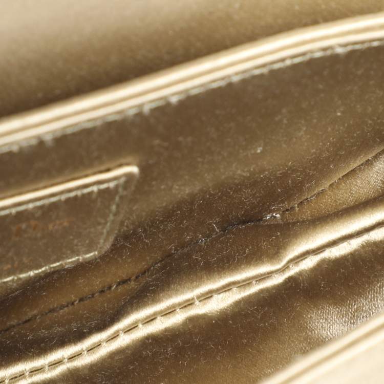 Pre Owned Dior Olive Satin Mini Saddle Bag