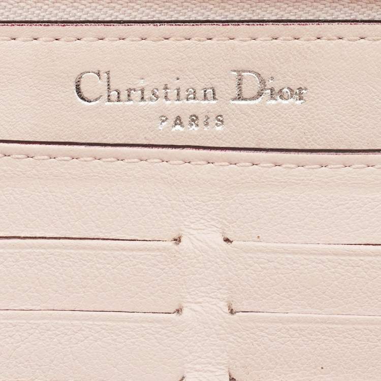 Pre Owned Dior Blue Leather Diorissimo Voyageur Zip Wallet