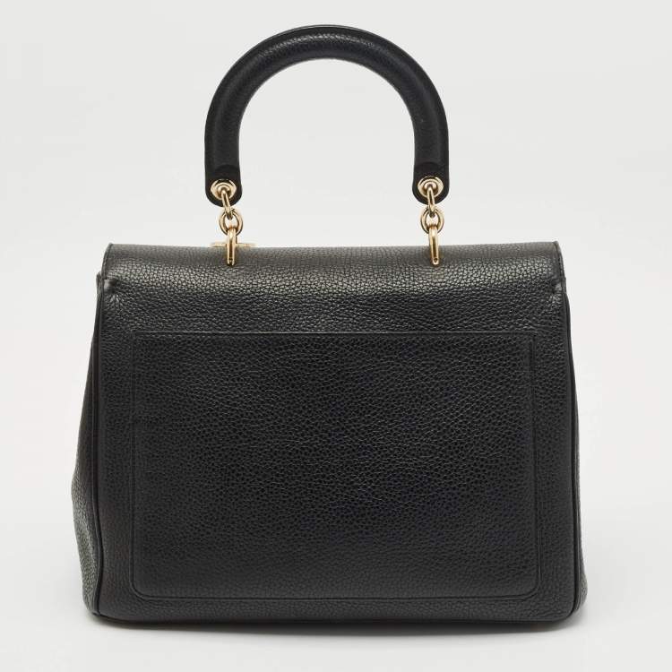 Pre Owned Dior Black Leather Medium Be Dior Flap Bag