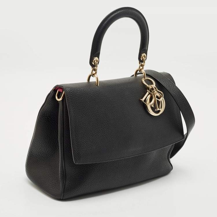 Pre Owned Dior Black Leather Medium Be Dior Flap Bag
