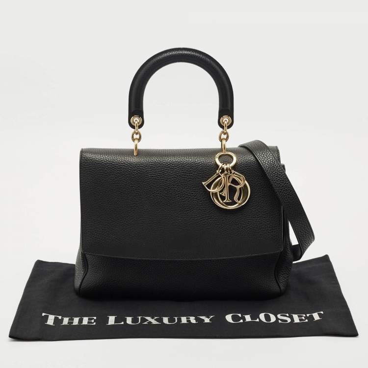 Pre Owned Dior Black Leather Medium Be Dior Flap Bag