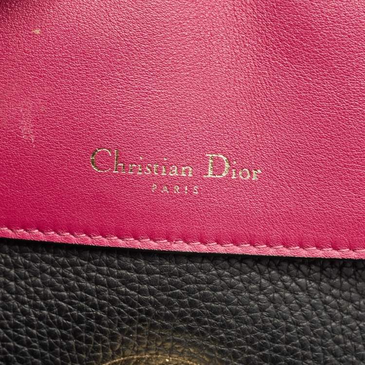 Pre Owned Dior Black Leather Medium Be Dior Flap Bag