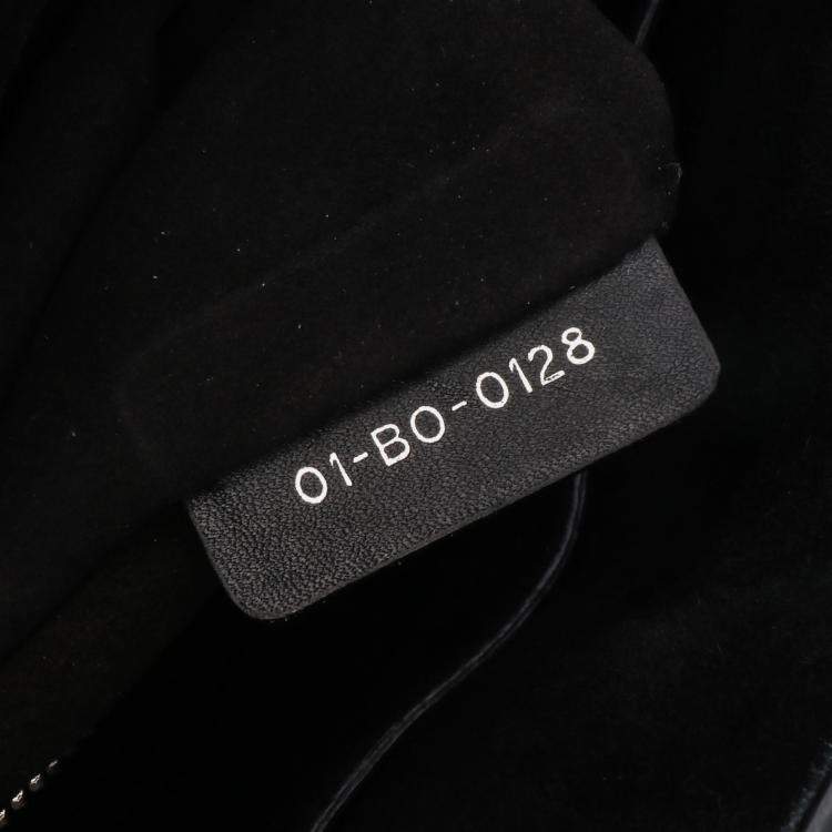 Pre Owned Dior Black/White Medium Calfskin Checkered Lady Dior