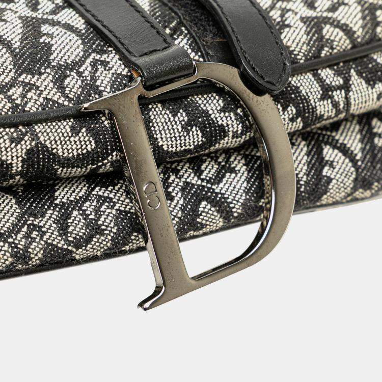 Pre Owned Dior Blue Diorissimo Canvas Saddle Bag