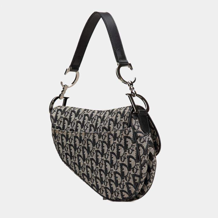 Pre Owned Dior Blue Diorissimo Canvas Saddle Bag