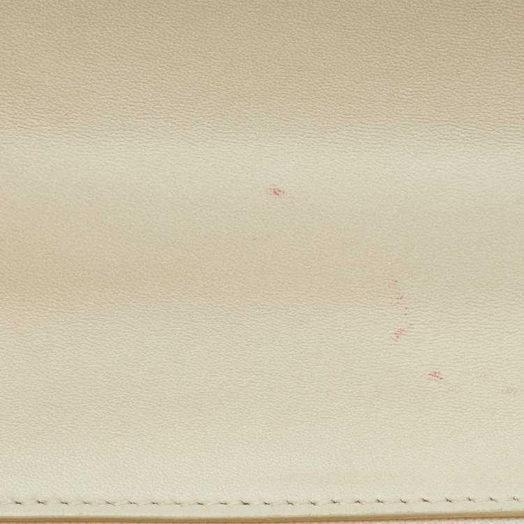 Pre Owned Dior Off White Cannage Stitched Leather Large Diorama Flap Shoulder Bag