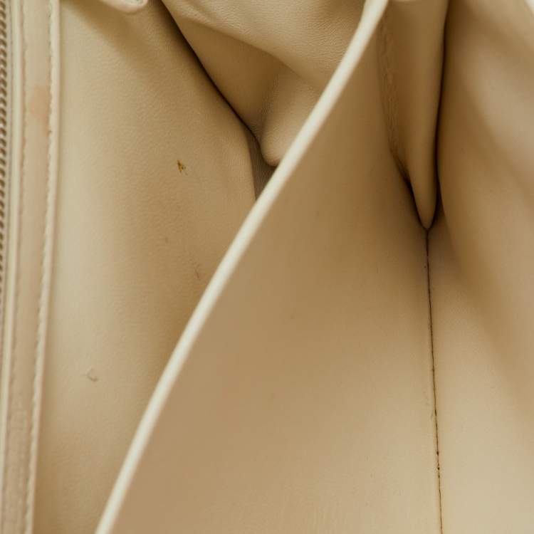 Pre Owned Dior Off White Cannage Stitched Leather Large Diorama Flap Shoulder Bag
