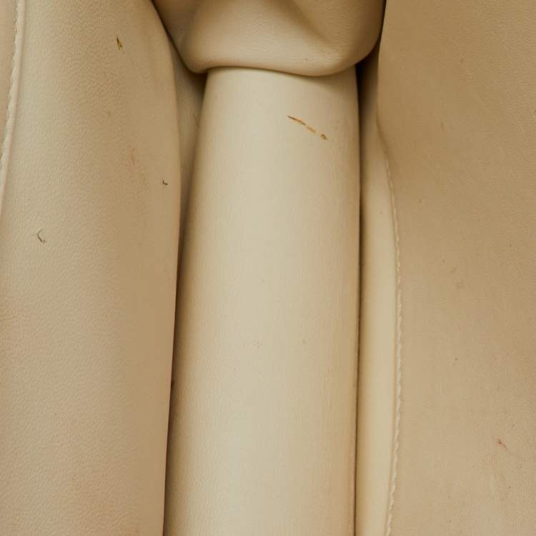 Pre Owned Dior Off White Cannage Stitched Leather Large Diorama Flap Shoulder Bag