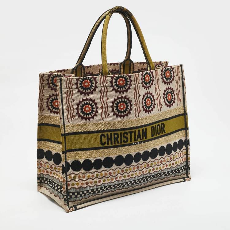 Pre Owned Dior Multicolor Forte Dei Marmi Embroidered Canvas Large Book Tote