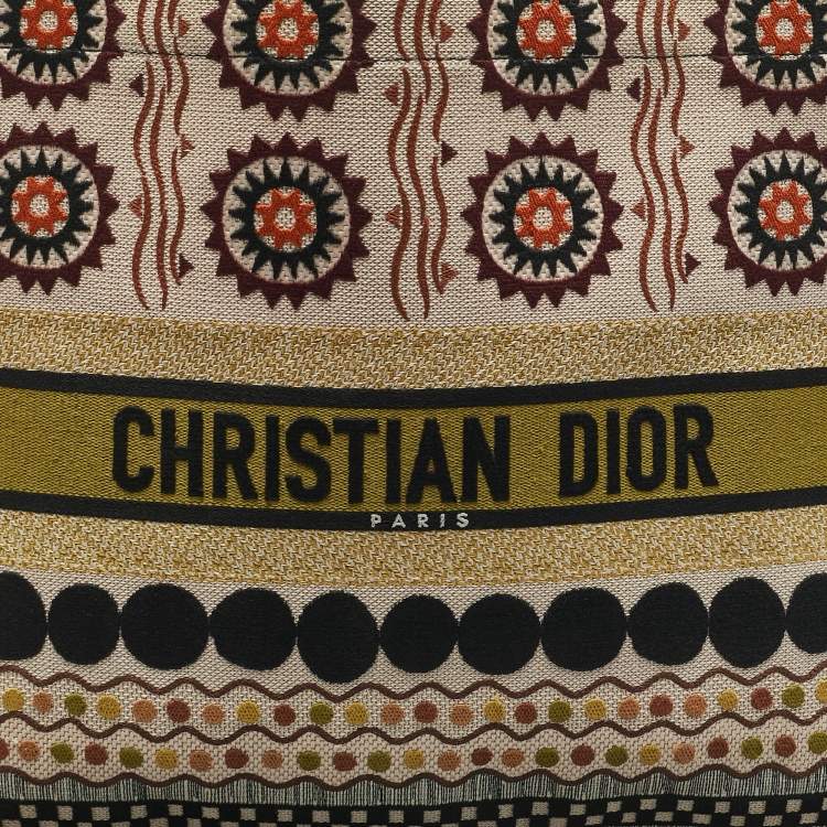 Pre Owned Dior Multicolor Forte Dei Marmi Embroidered Canvas Large Book Tote