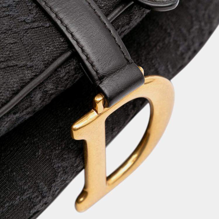 Pre Owned Dior Black Oblique Canvas Saddle Bag