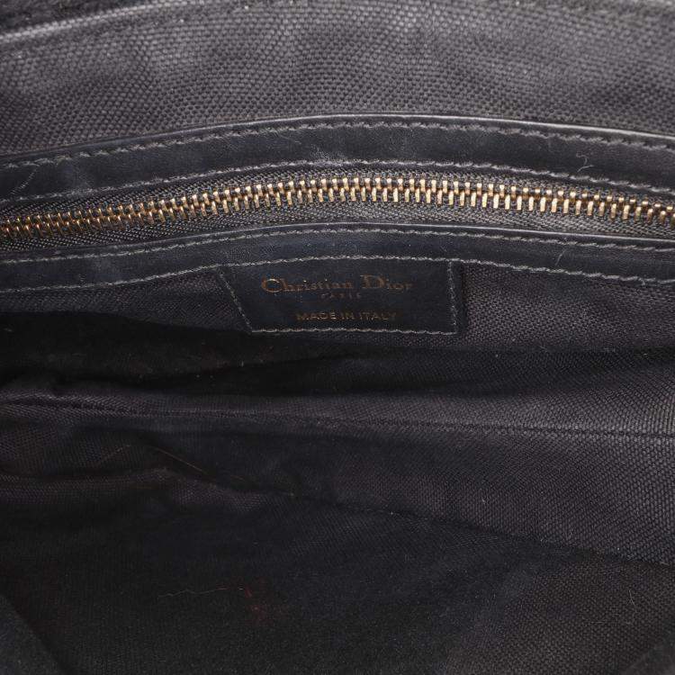 Pre Owned Dior Black Oblique Canvas Saddle Bag