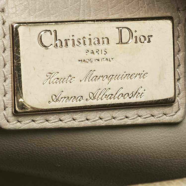 Pre Owned Dior Light Beige Ostrich Large Lady Dior Tote