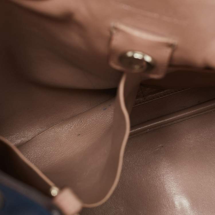 Pre Owned Dior Navy Blue Leather Large Diorissimo Shopper Tote