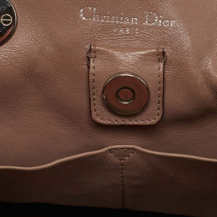 Pre Owned Dior Navy Blue Leather Large Diorissimo Shopper Tote