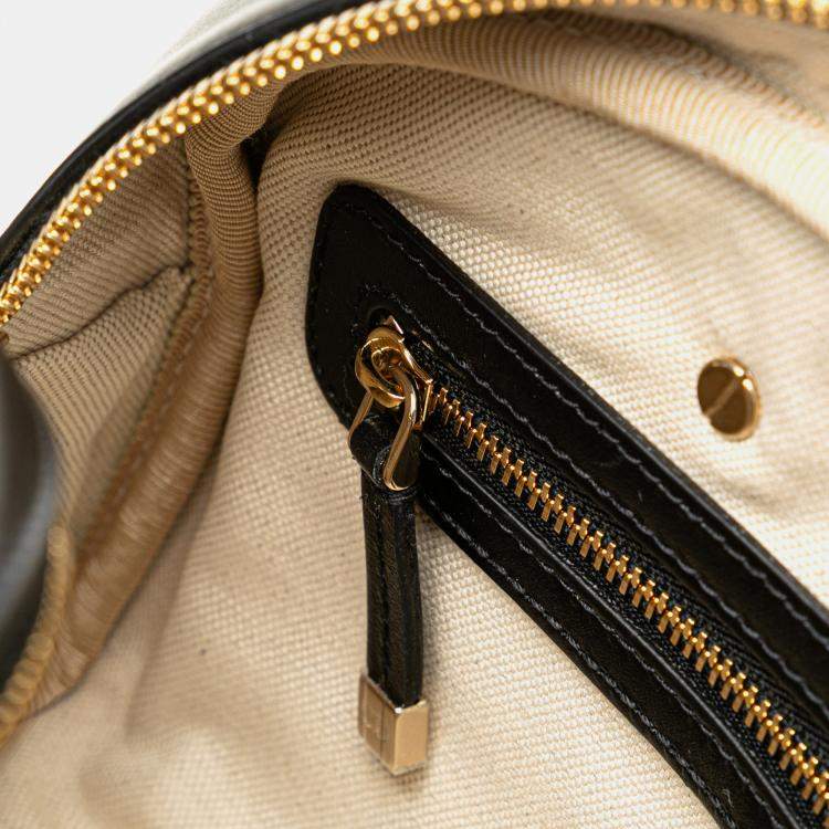 Pre Owned Dior Black/White Small Leather Dior Vibe Zip Bowling Bag