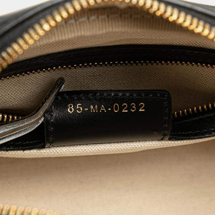 Pre Owned Dior Black/White Small Leather Dior Vibe Zip Bowling Bag
