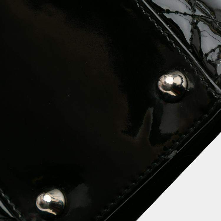 Pre Owned Dior Black Large Patent Cannage Lady Dior