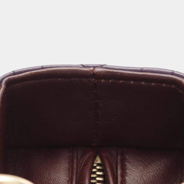 Pre Owned Dior Red Purple Bordeaux Leather Lady Dior Tote Bag