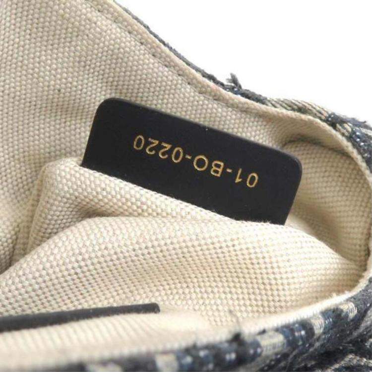 Pre Owned Dior Navy Canvas Saddle Bag