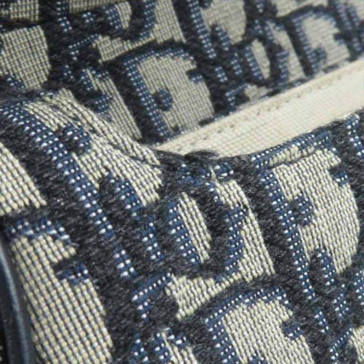 Pre Owned Dior Navy Canvas Saddle Bag