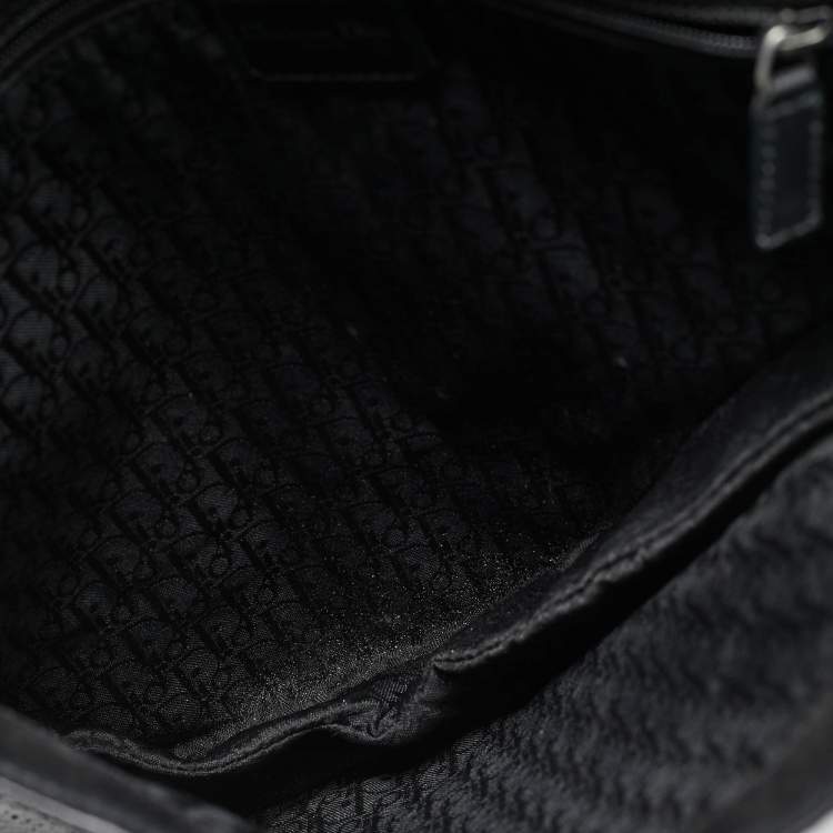 Pre Owned Dior Black Python and Suede Vintage Saddle Bag