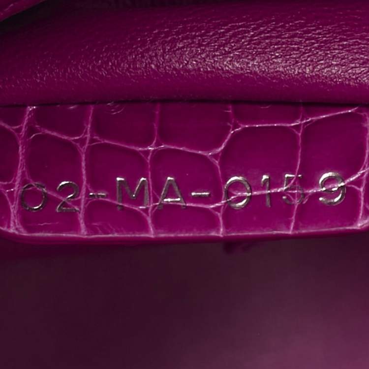 Pre Owned Dior Pink Alligator Swarovski Crystal Mini Lady Dior Tote