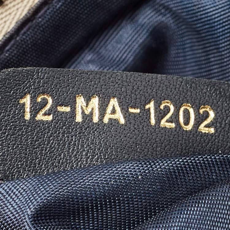 Pre Owned Dior Navy Blue/Beige Oblique Canvas Saddle Chain Pouch