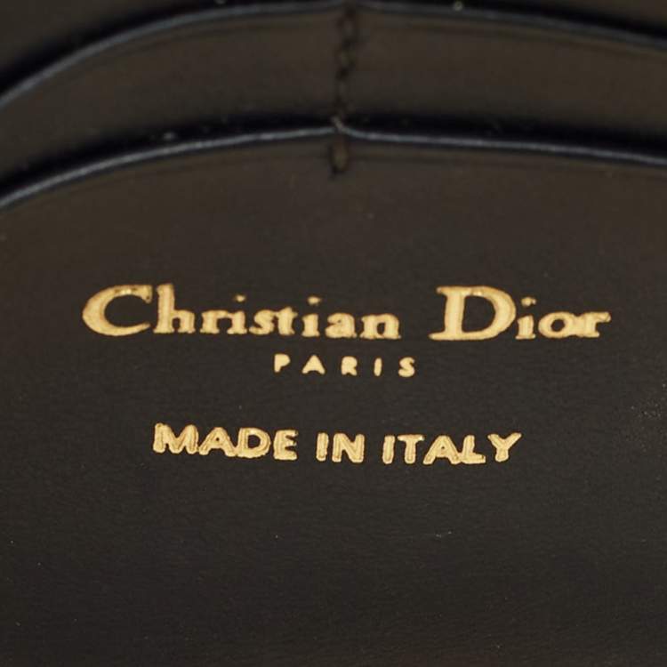 Pre Owned Dior Navy Blue/Beige Oblique Canvas Saddle Chain Pouch