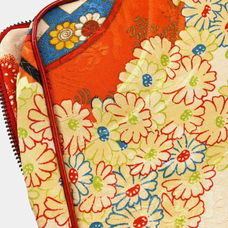 Pre Owned Christian Dior Multicolor Silk Embroidered Saddle Clutch