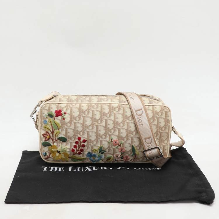 Pre Owned Dior Beige/Cream Diorissimo Canvas and Leather Crossbody Bag