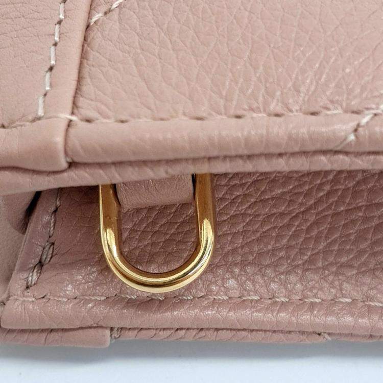 Pre Owned Dior Pink Leather Caro Chain Zipper Pouch and Crossbody Bag